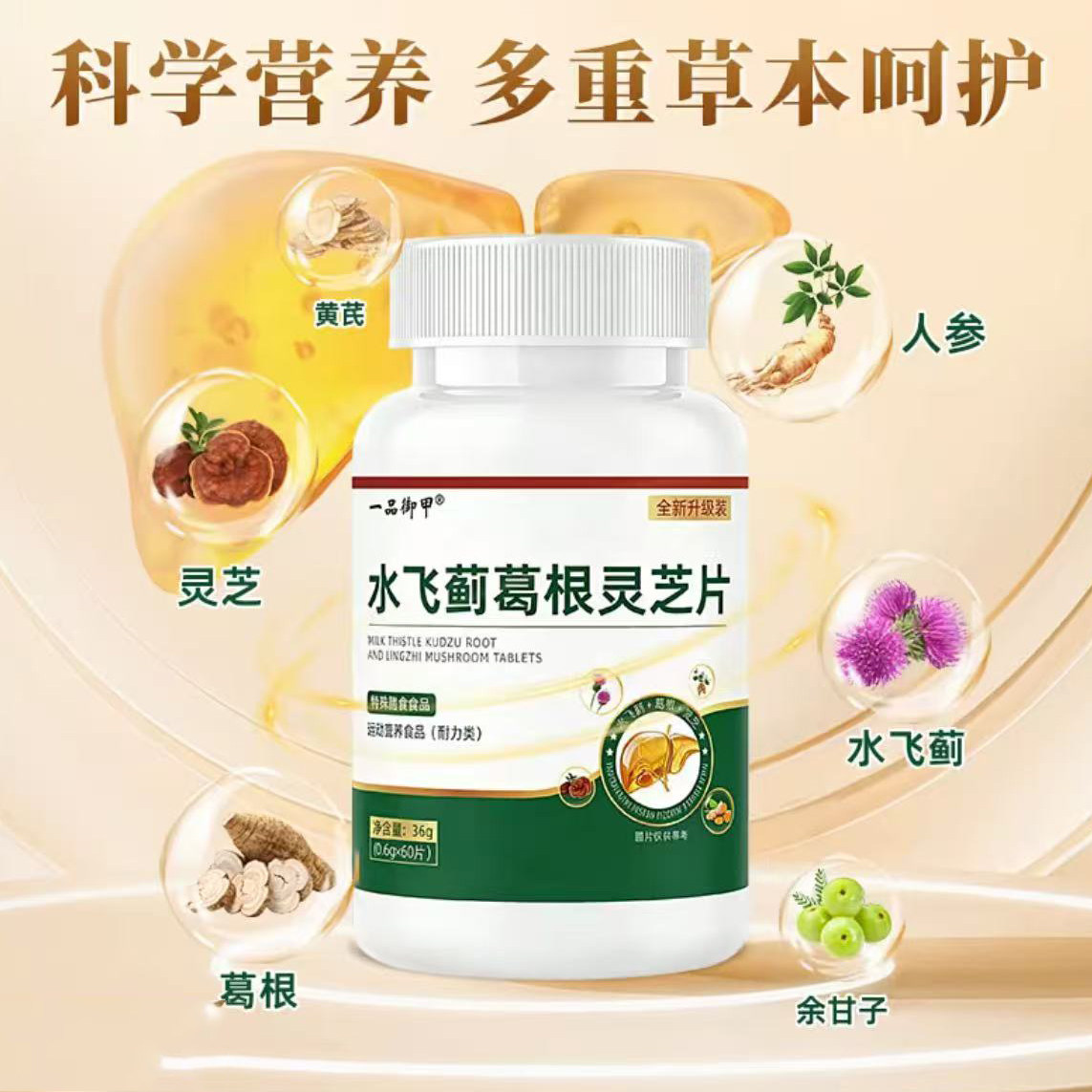 一品御甲水飞蓟葛根灵芝片官方旗舰店正品水飞蓟籽油人参葛根0CL,淘宝优惠券,粉丝福利购,淘宝优惠卷