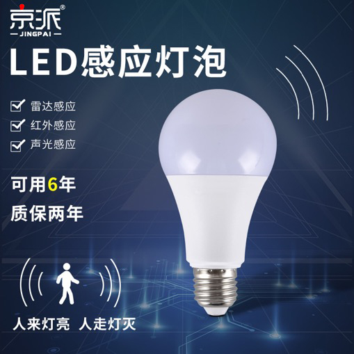 led红外线人体感应楼梯楼过走廊过道家用球泡声光控雷达感应灯泡