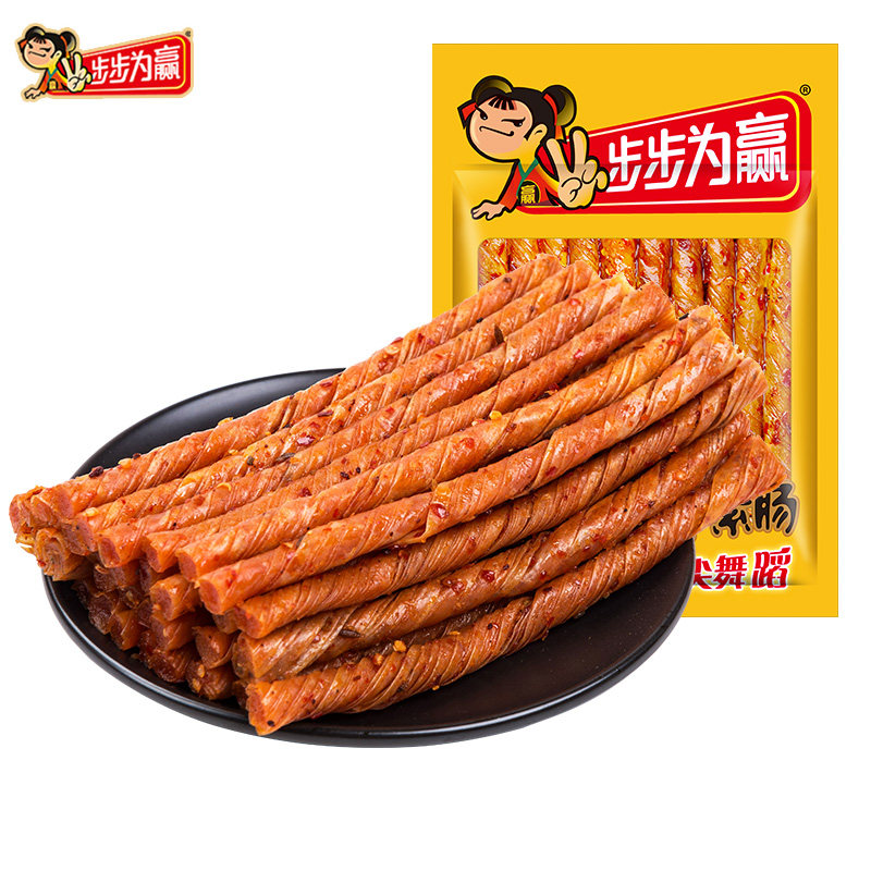 步步为赢牛汁素肠麻辣豆筋辣条儿时 步步为赢素肉