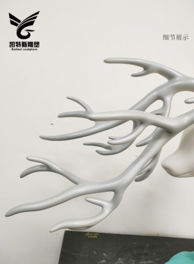 抽象大堂样板房树脂金属艺术品