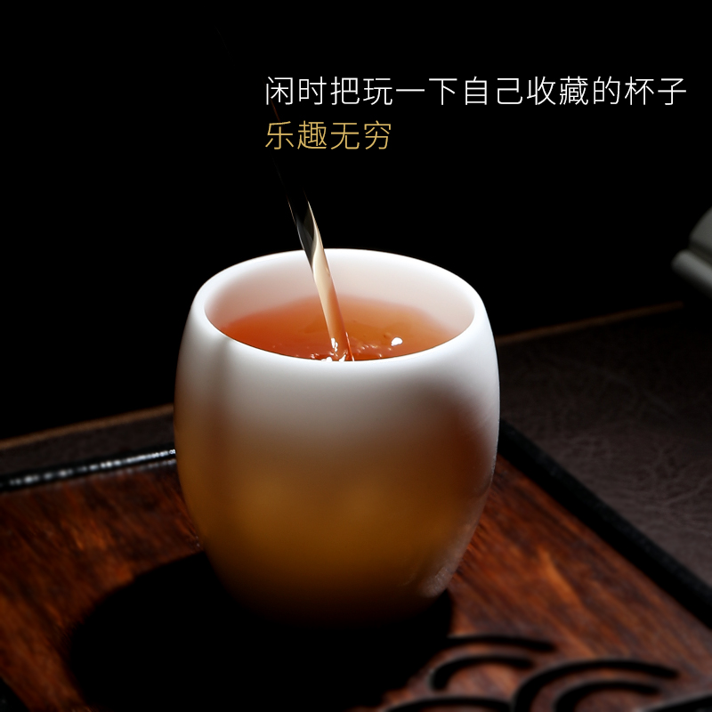 妙莲天香手工圣洁玉瓷福桶杯德化羊脂玉瓷主人杯陶瓷茶杯单杯-图3