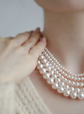 「她非池物」法式轻奢仿珍珠项链女ins感气质锁骨链名媛网红颈链