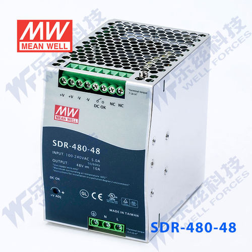 明纬48V电源480W SDR-480-48 导轨式220V转48V150%峰值功率台湾 - 图1
