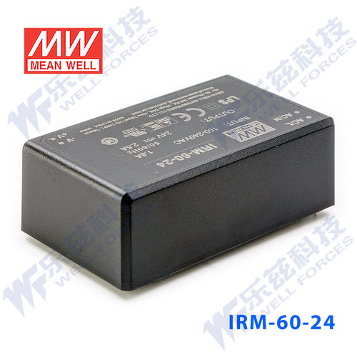 明纬24V电源60W IRM-60-24 超小型AC-DC模块电源直流2.5A插脚型 - 图3