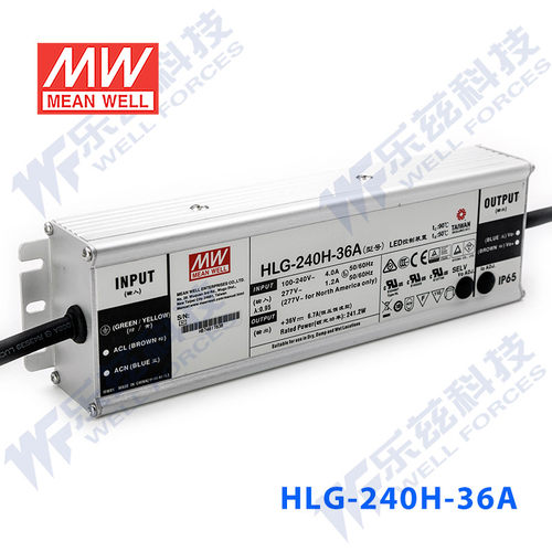 明纬36V LED电源240W HLG-240H-36A 6.7A可调+36V恒压防水7年质保 - 图1
