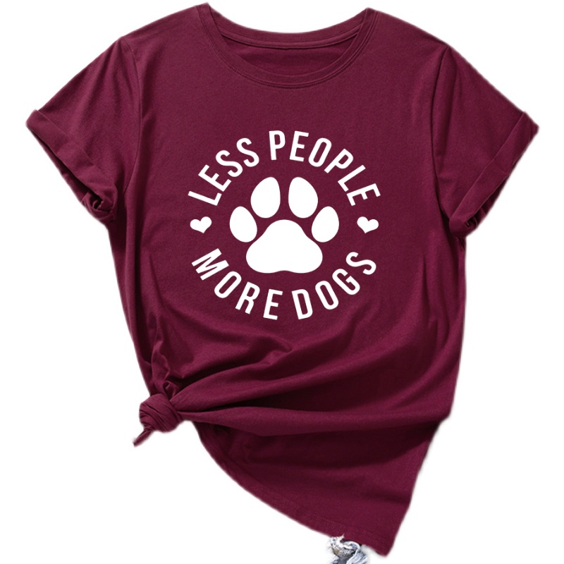 欧美女装Women T-shirt春季宽松圆领短袖印花 LESS PEOPLE - 图3