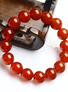 天然水晶红玛瑙特色情侣手链礼物