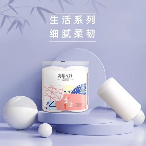 丽邦卷纸家用实惠装卫生纸厕纸厕所专用手纸无芯卷筒纸两卷共280g - 图1