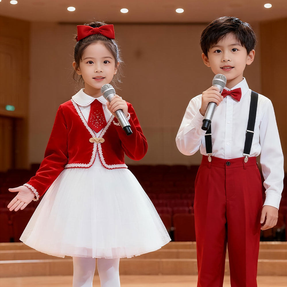 元旦儿童合唱演出服男女童马甲礼服中小学生诗朗诵比赛主持人服装,淘宝优惠券,粉丝福利购,淘宝优惠卷