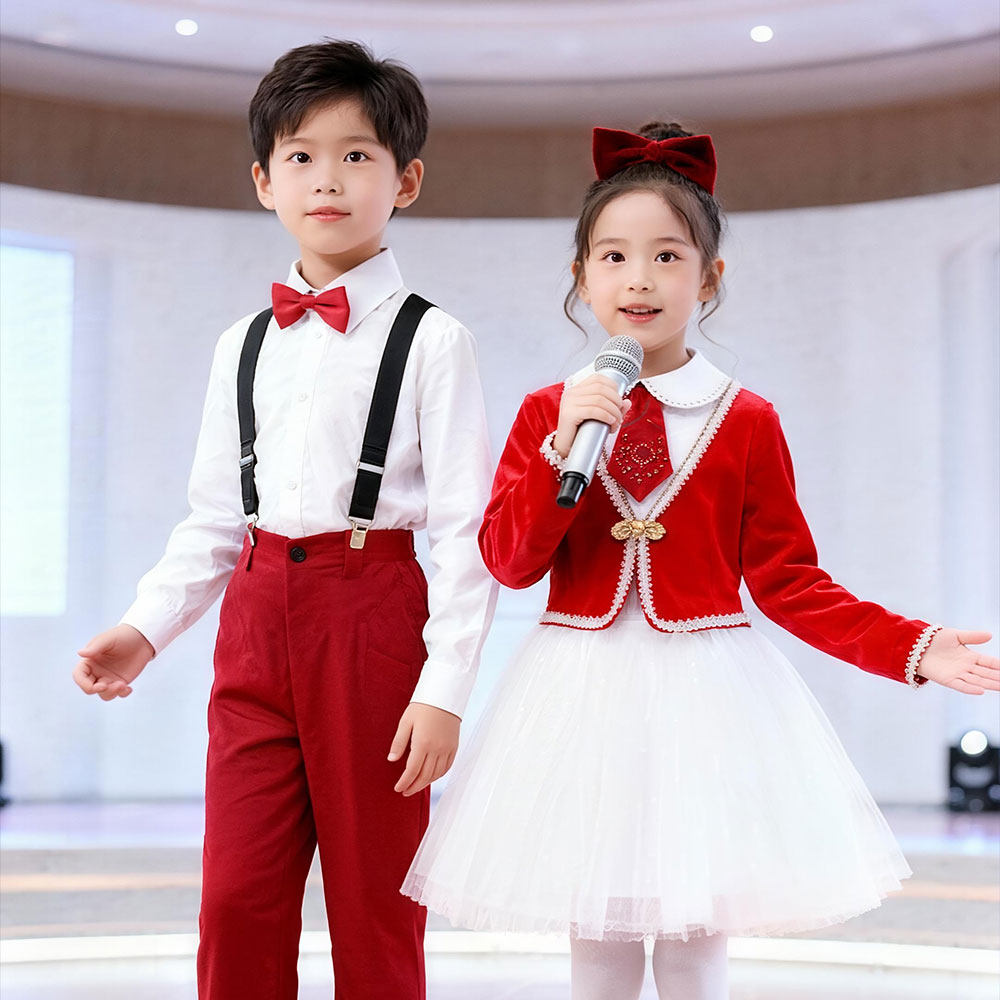 元旦儿童合唱演出服男女童马甲礼服中小学生诗朗诵比赛主持人服装,淘宝优惠券,粉丝福利购,淘宝优惠卷