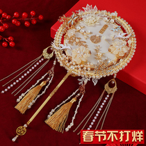 Double Face Bicolor Wedding Show and Festive Fan Wedding Out of Marriage Artisanal Wedding Fan High-end Bridal Fan Diy Material Bag