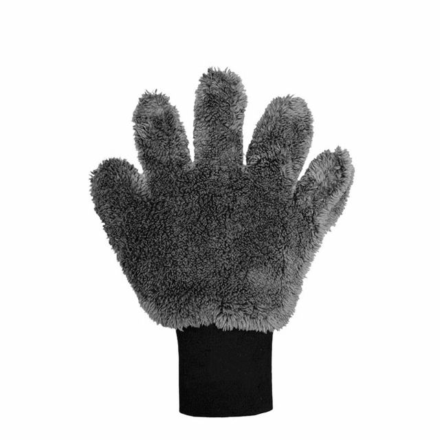 Thickened double-sided five-finger plush car wash gloves plush bear paw wipe car foam brush car cleaning without damaging the car paint surface