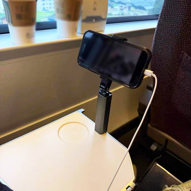 Travel mobile phone holder, high-speed rail, airplane, portable desktop, 360-degree rotating telescopic, train business trip, catching dramas