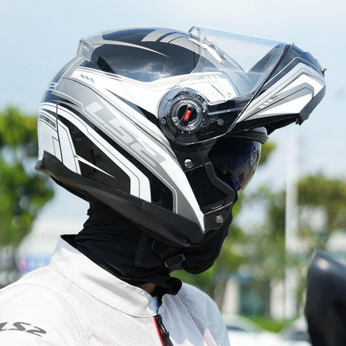 LS2揭面盔双镜片男冬季摩旅机车3C认证摩托车头盔男四季通用FF370 - 图2