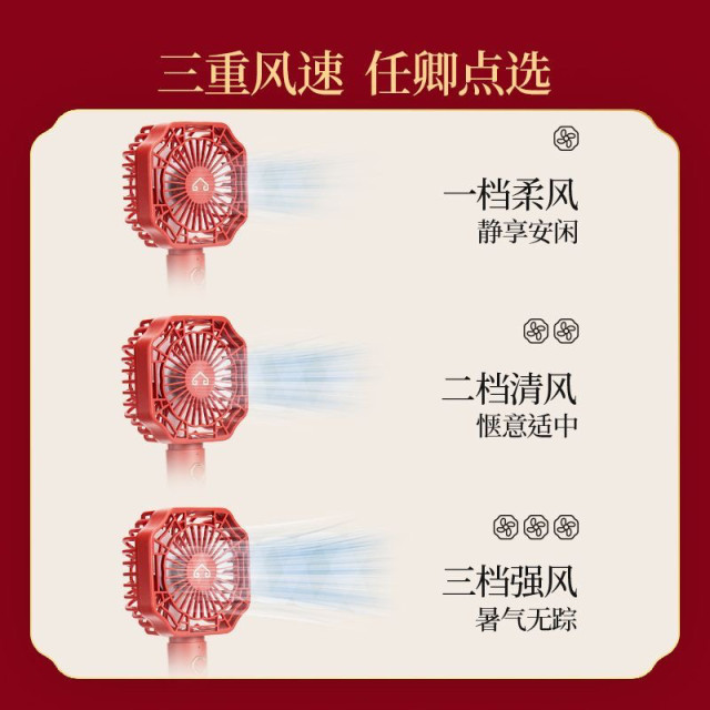 Forbidden City Palace Culture 1200mAh Handheld Small Fan