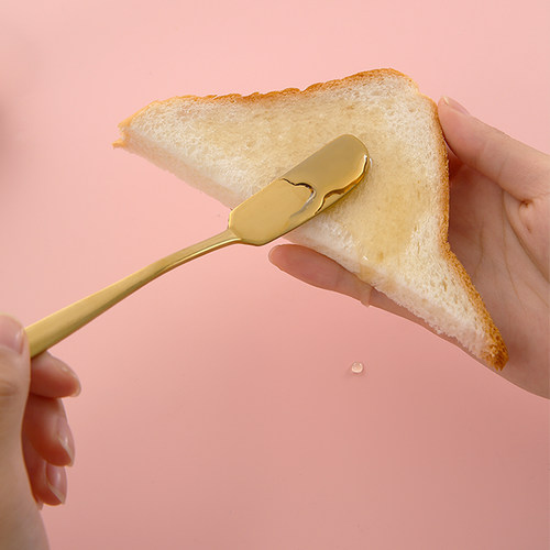黄油刀抹刀牛油刀奶酪甜品抹酱刀涂抹刀果酱抹刀加厚不锈钢西餐刀 - 图1