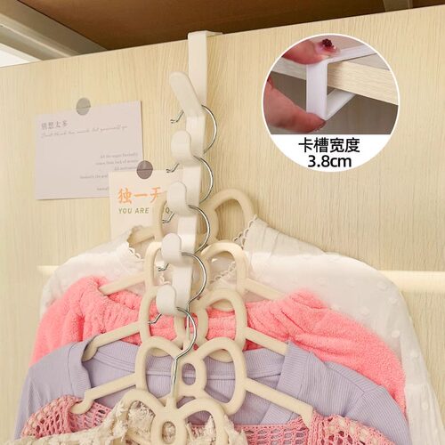 门后挂钩竖款包包收纳悬挂式宿舍床边挂衣钩衣柜门五段多功能衣架 - 图1