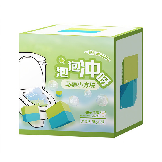 Toilet Cleaning Cube Bubble Flush Removes Contamination and Deodorizes
