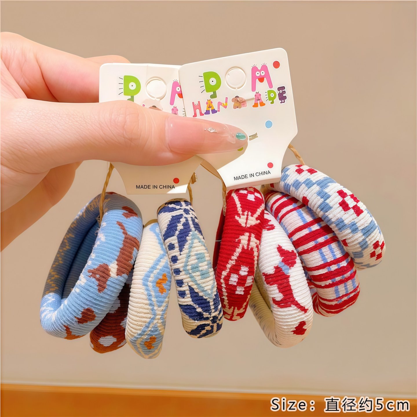 儿童秋冬复古费尔岛风毛巾圈高弹女扎马尾皮筋女童发圈头绳不伤发,淘宝优惠券,粉丝福利购,淘宝优惠卷