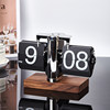 Miao Ke automatic page turning clock table clock living room ornaments office walnut mechanical home desktop decoration clock