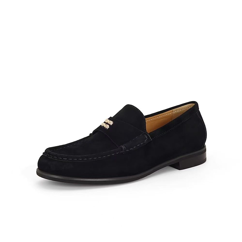 2026早春新款真皮复古反绒皮乐福鞋女平底一脚蹬懒人鞋百搭小皮鞋,淘宝优惠券,粉丝福利购,淘宝优惠卷