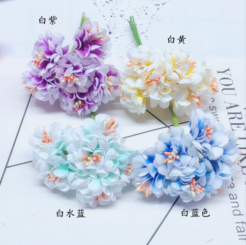 仿真双色绢花DIY手工头饰发饰装饰花环手环材料渐变多层菊花 - 图1