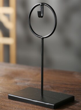 优选新中式创意轻奢天然售楼处样板间客厅玄关博古架书Y房黑色玉