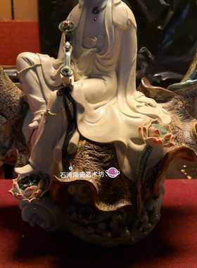 冯志伟水月观音玄关供奉石湾陶瓷