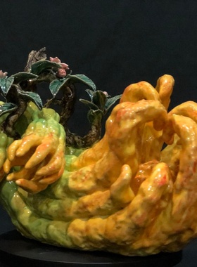 石湾公仔陶瓷佛手瓜家居招财摆件