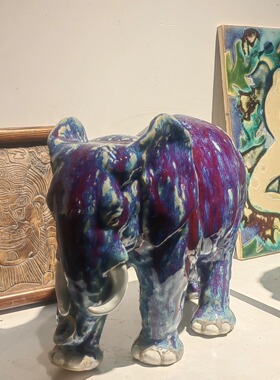 陶瓷仿真大象非遗手工品