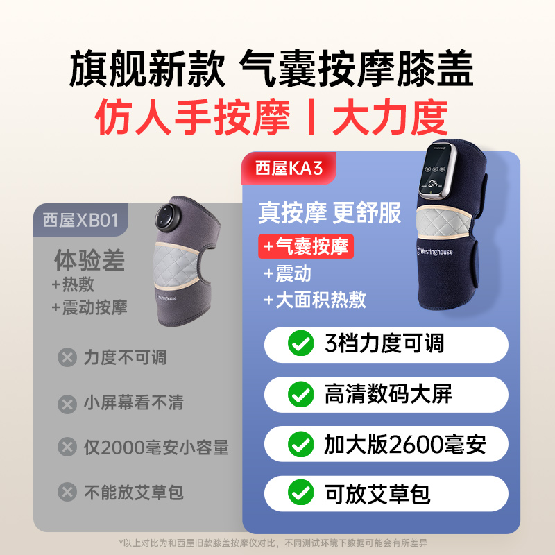 美国西屋KA3膝盖按摩仪电加热护膝腿关节保暖震动气囊热敷送老人