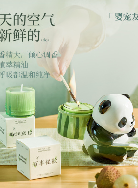 可爱熊猫香薰蜡烛礼盒有意义礼物