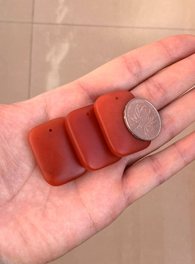 南红玛瑙无事牌方牌吊坠