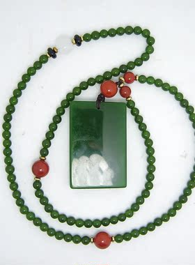 特价昆仑碧玉菠菜绿男女南红玛瑙