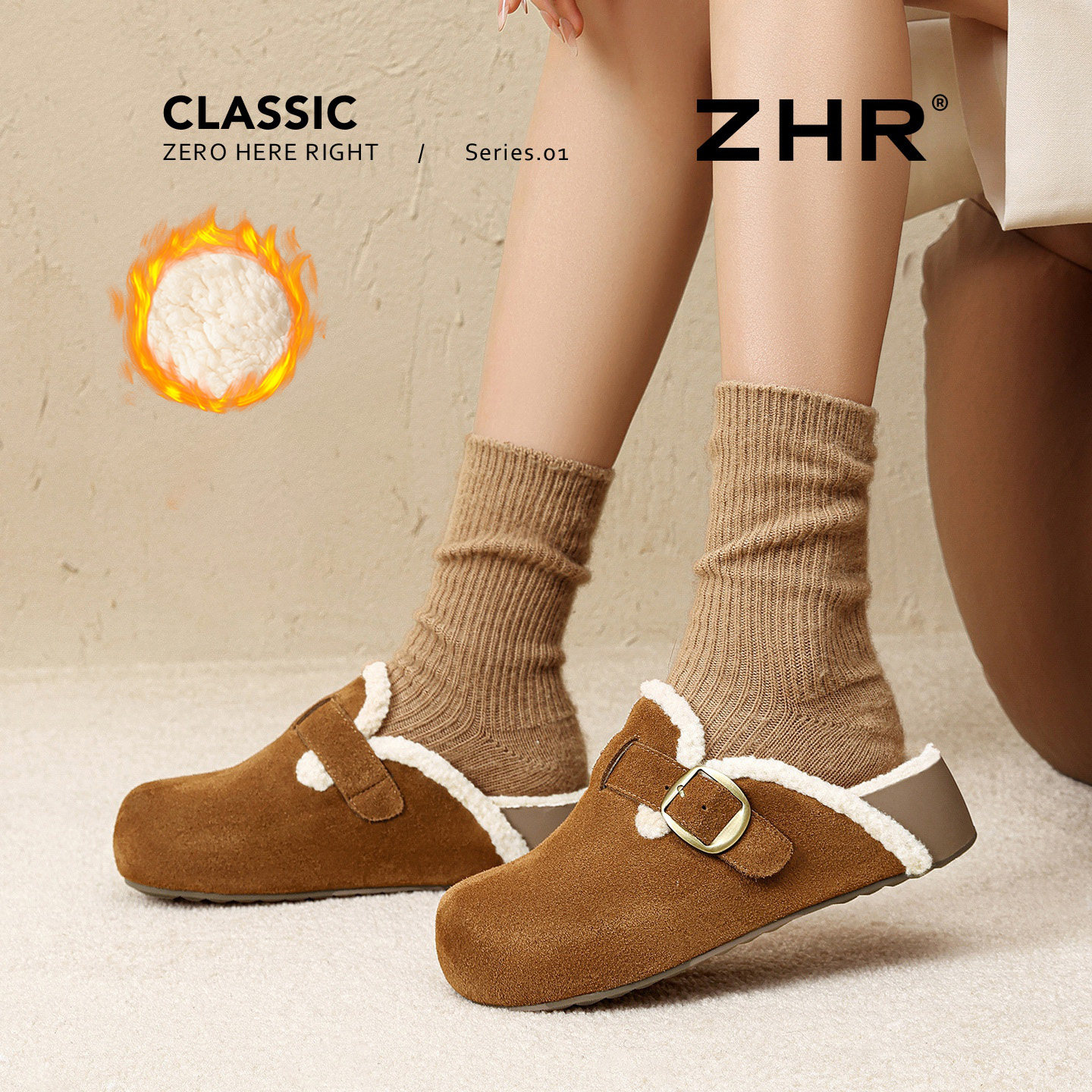 ZHR赵昭仪同款勃肯拖女2025秋冬新款厚底加绒勃肯鞋毛毛棉鞋,淘宝优惠券,粉丝福利购,淘宝优惠卷