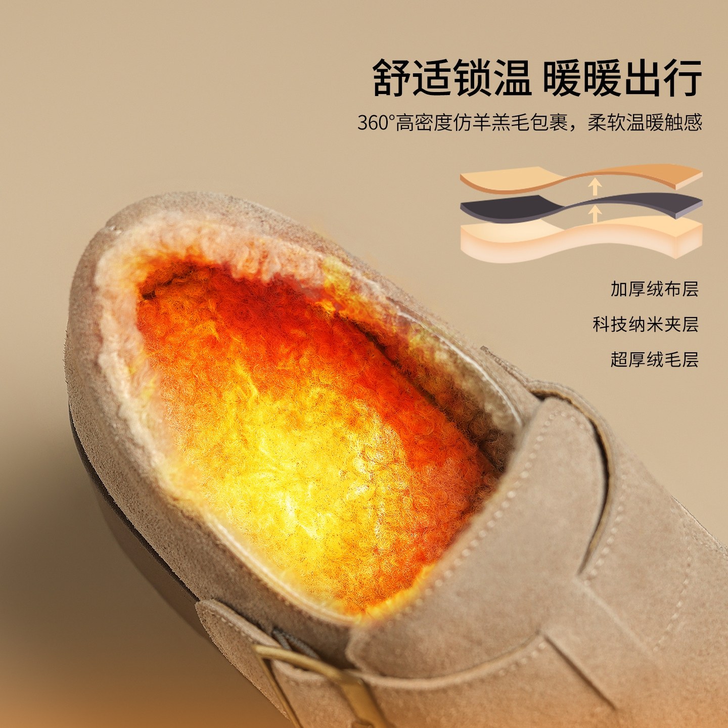 厚底雪地靴女2025冬季新款加绒加厚毛毛鞋增高勃肯鞋保暖东北棉鞋,淘宝优惠券,粉丝福利购,淘宝优惠卷