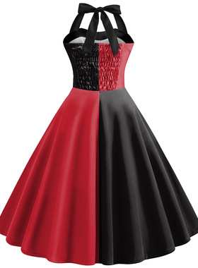 Women's dress Halloween cosplay movie dress万圣节条纹连衣裙