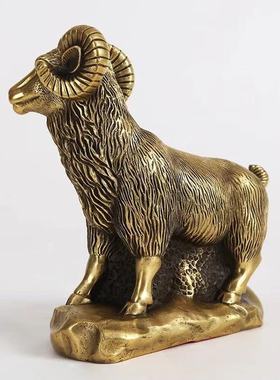 铜羊摆件财领头羊吉祥物