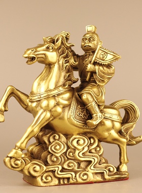 纯铜马上封侯马上封猴摆件