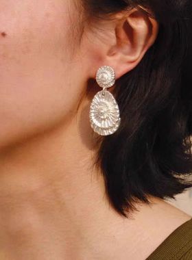 远古印记同款螺化石吊坠项链女耳坠耳钉高级感耳饰耳环秋冬饰品