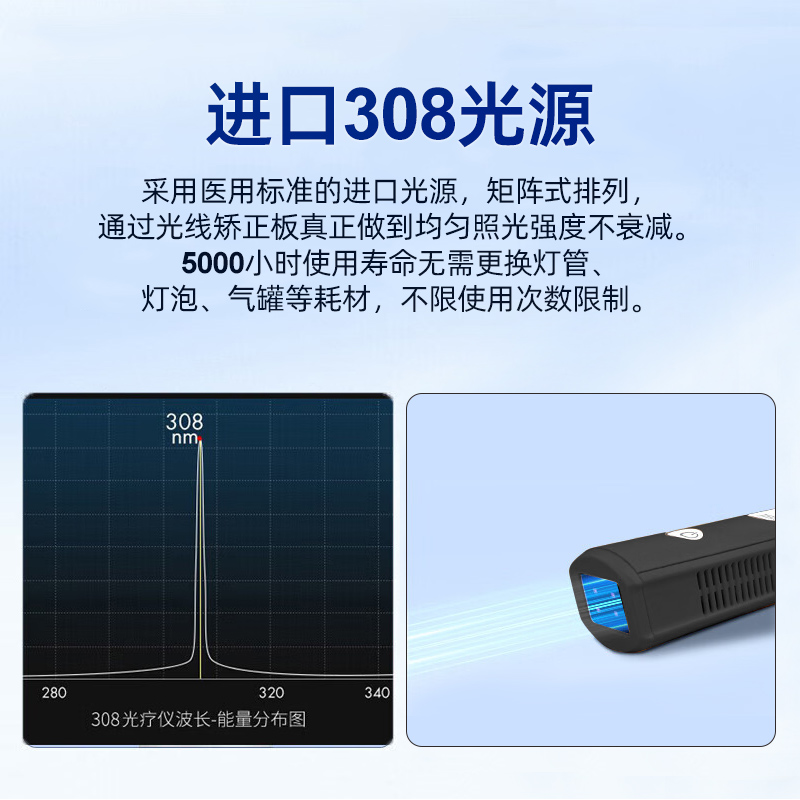 308光疗仪白癜风光疗棒308nm治疗机窄谱家用紫外线灯 - 图2