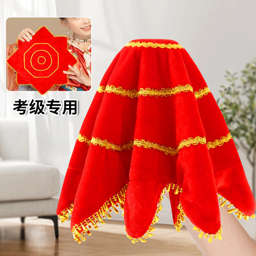 舞蹈手绢花跳舞考级用广场舞儿童红手帕东北秧歌二人转八角巾一对 - 图0