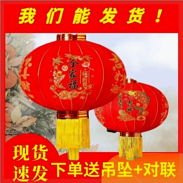 春节灯笼大门口灯笼新年大红灯笼过年结婚灯笼带灯灯笼配件 - 图2