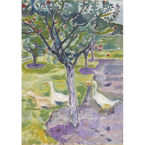 现货 意大利Mondo进口拼图 Edvard Munch 果园的鹅 1000片+相框 - 图0