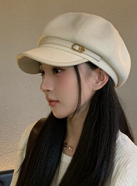 日系复古显脸小百搭鸭舌贝雷帽女