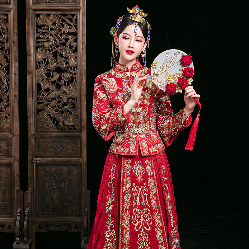 秀禾服2020新款禾服结婚夏季秀婚纱 慕妍娜旗袍