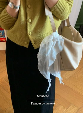 monbebe韩国进口纱微珠光刺绣三角巾头饰