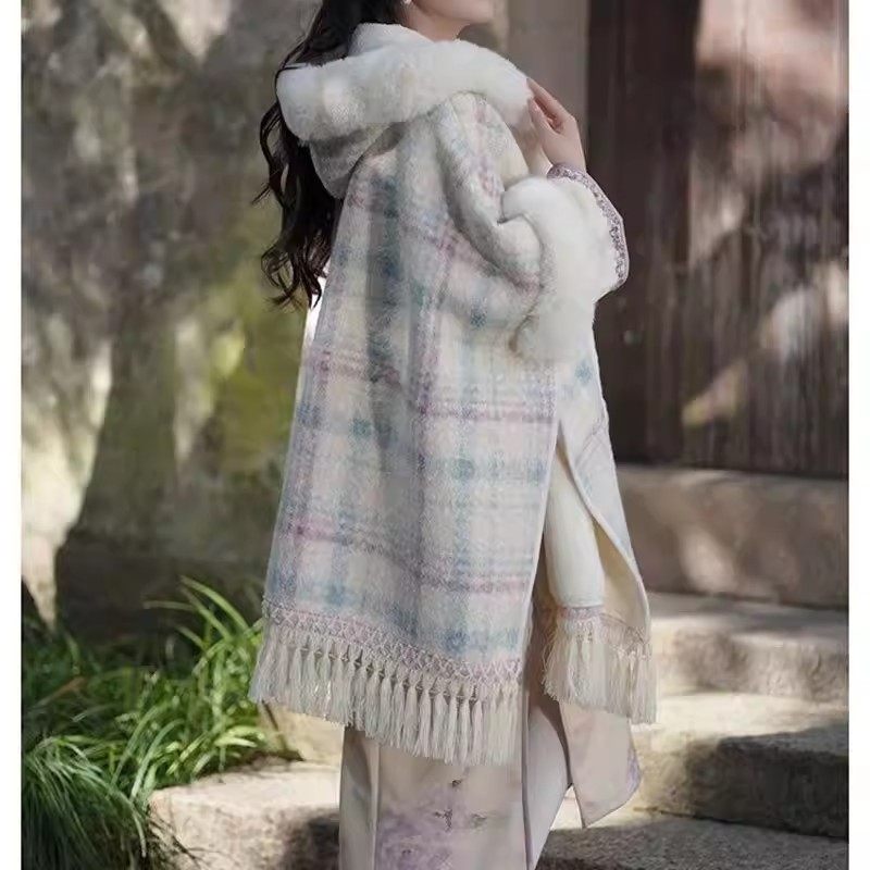 披肩围巾斗篷气质加厚2026保暖外套复古流苏披肩格子秋冬新款披风,淘宝优惠券,粉丝福利购,淘宝优惠卷