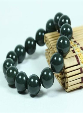 新疆和田玉手串塔青老坑料佛珠