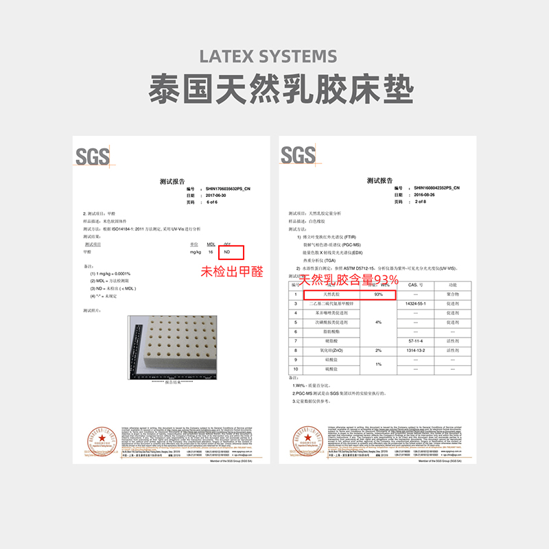 LATEX SYSTEMS泰国天然乳胶床垫软垫1.5 1.8m进口正品榻榻米定制